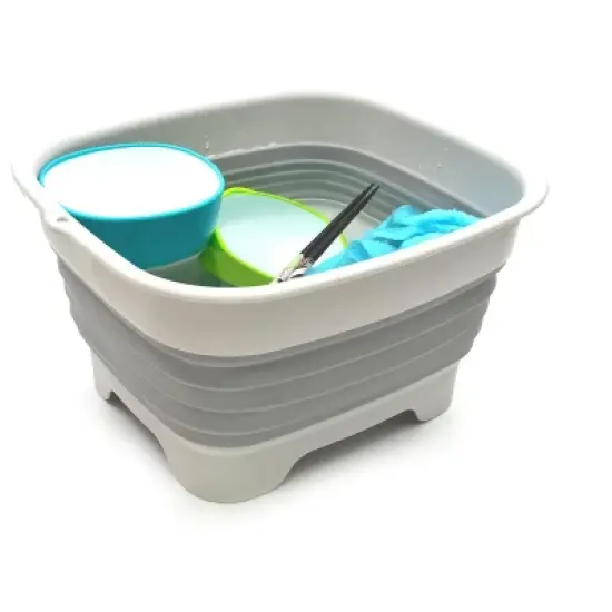 SAMMART 9.1L (2.4Gallon) Collapsible Dishpan with Draining Plug image {9}