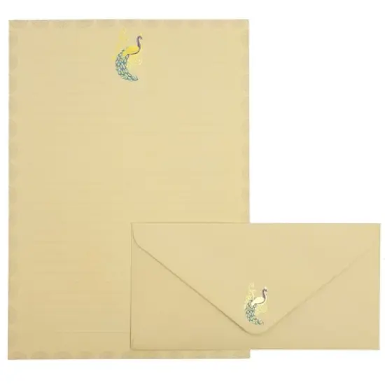Paper Junkie 48-Sheet Elegant Peacock Stationery Paper with Envelopes Set, 10.25" x 7.25" image {6}