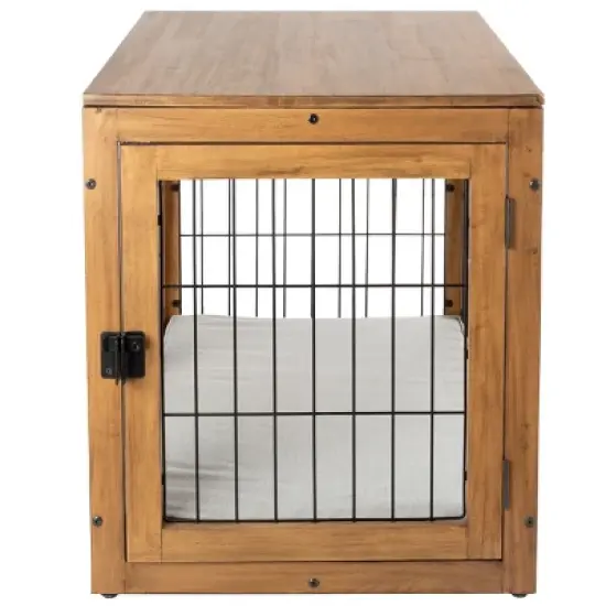 PETMAKER Furniture-Style Dog Crate with Double Doors and Cushion (Natural) image {7}