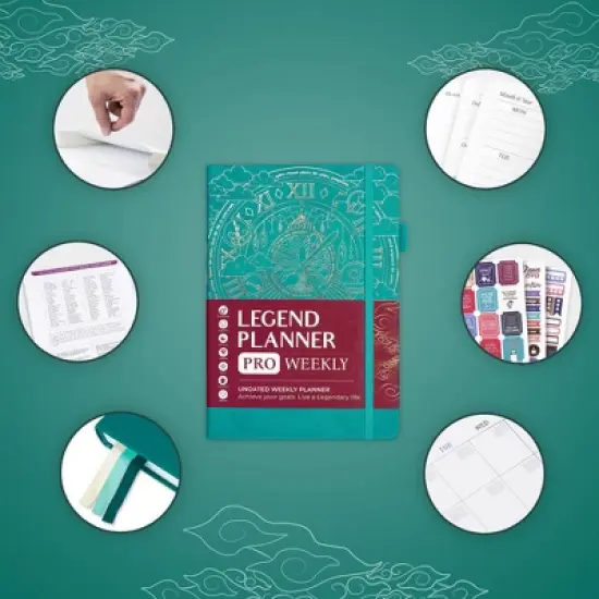 Undated Planner PRO Weekly 7"x10" Viridian Green - Legend Planner image {1}