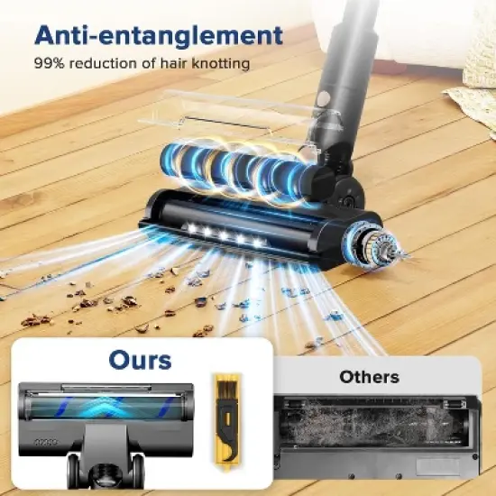 Cordless Vacuum Cleaner, Lightweight Stick Vacuum with Bendable Wand, 40Mins Runtime, 8-in-1 Rechargeable Powerful Suction Vacuum for Home image {6}