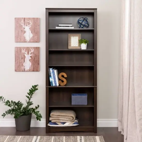 6 Shelf Bookcase Espresso - Prepac image {1}