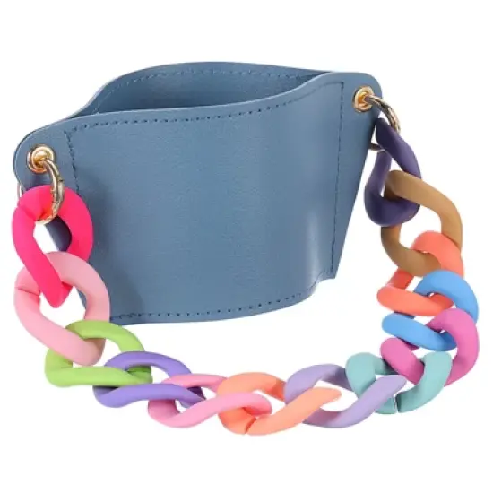 Unique Bargains PU Leather Portable Multicolored Strap Sports Water Bottle Carrier Holder 6.3" x 3" image {8}