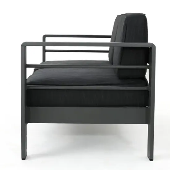 Coolbibila-Aluminum-Framed Patio Loveseat, Sofa For Outdoor With Water-Resistant Fabric Cushions, Upholstered Sofa image {6}