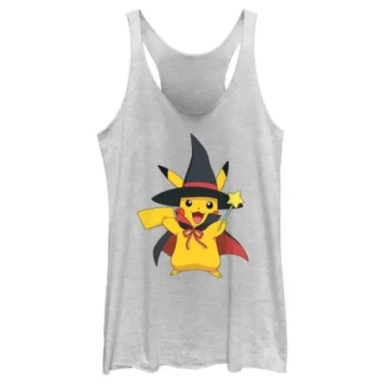 Women's Pokemon Halloween Pikachu Magic Wand Racerback Tank Top image {3}