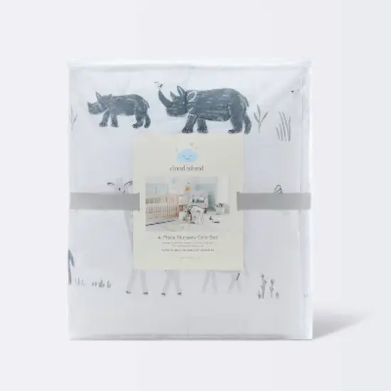 Crib Bedding Set - Two by Two Animals - 4pc - Cloud Island&trade; image {5}