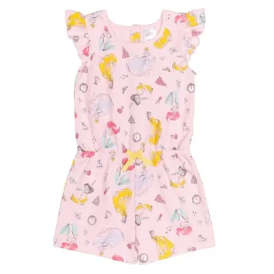 Disney Princess Mulan Belle Ariel Cinderella Sleeveless Romper Pink image {7}