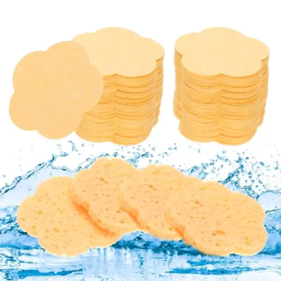 Unique Bargains Compact Size High-Temperature Resistant Face Cleansing Sponges Green 120 Pcs image {10}