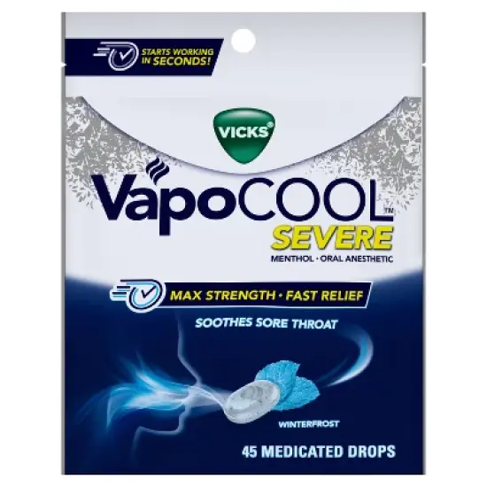 Vicks VapoCOOL Severe Medicated Cough Drops - Menthol - 45ct image {1}