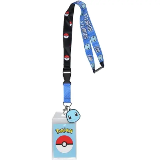 Pokemon Squirtle 007 ID Badge Holder Rubber Charm 2-Sided Breakaway Lanyard image {4}