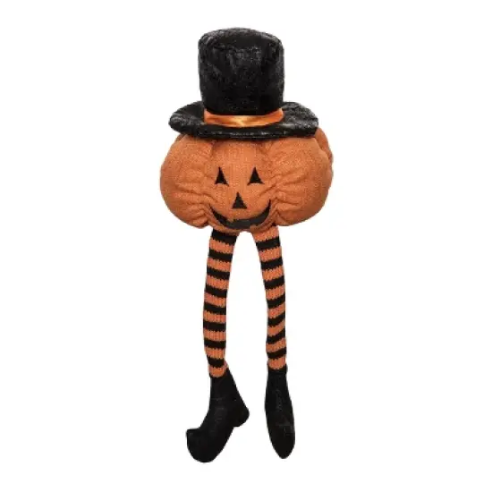 Transpac Plush Jack Shelf Sitter Decorative Figurine Halloween Black Tabletop Mantel Decor for Home and Gift Giving image {1}