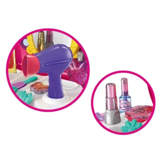 Insten Cosmetic Girls Beauty Salon Makeup Playset with Mirror, Pretend Toys for Kids image {1}