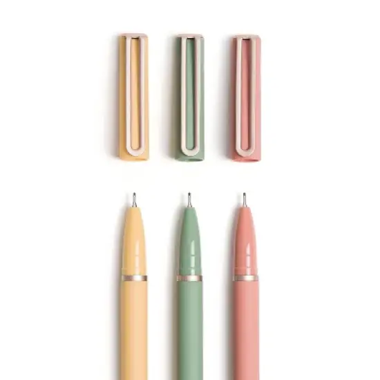 U Brands 3ct Soft Touch Felt Tip Pens - Rose Gold Accents: 0.7mm Black Ink, Journaling & Cute Pens, Stationery Set image {2}