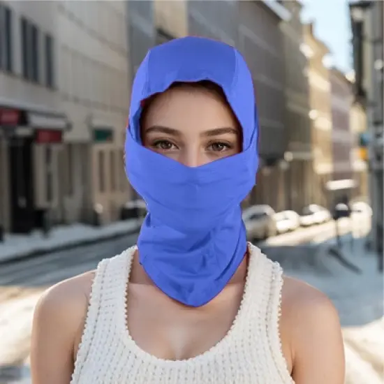 Unique Bargains Quick-drying Ice Silk Solid Color Balaclava Face Mask 1 Pc image {1}