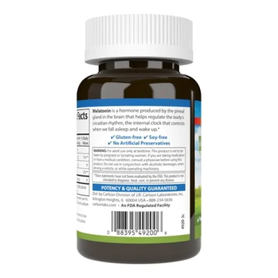 Carlson - Melatonin Gummies, 2.5 mg, Healthy Sleep, Promotes Relaxation, Vegetarian, Strawberry image {1}