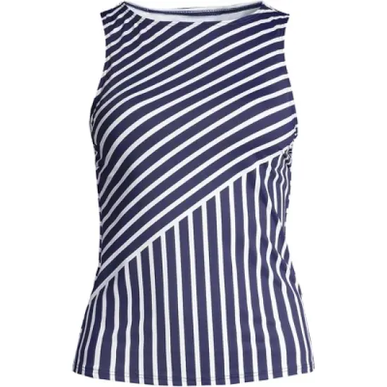 Lands' End Women's Plus Size DD-Cup Chlorine Resistant Square Neck Underwire Tankini Top Swimsuit Adjustable St image {3}