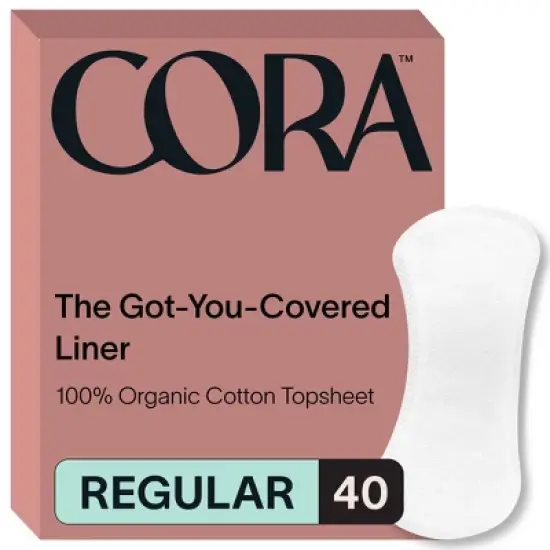 Cora Organic Cotton Ultra Thin Panty Liners for Periods - Regular Absorbency - 40ct image {8}
