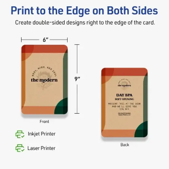 Avery Printable Cards with Rounded Corners, 6" x 9", Kraft Brown, 50ct image {5}