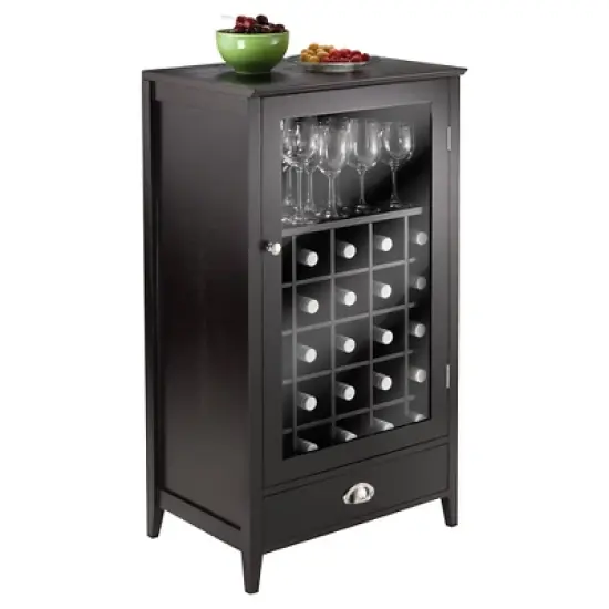 Bottles Slot Modular Bordeaux Wine Cabinet Wood/Black Espresso - Winsome image {2}