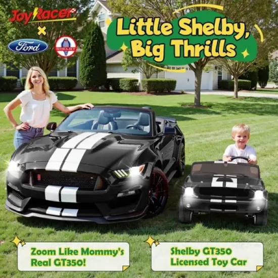 Joyracer Shelby 4WD 24 Volt Ride on Toys Cars for Kids, 2 Seats Electric Car with Remote Control, LED Lights, Music, Horn, Bluetooth, USB, Kids Gift image {1}