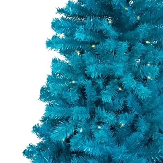 Northlight Pre-Lit Medium Pine Artificial Christmas Tree - 6' - Turquoise - Clear Lights image {2}