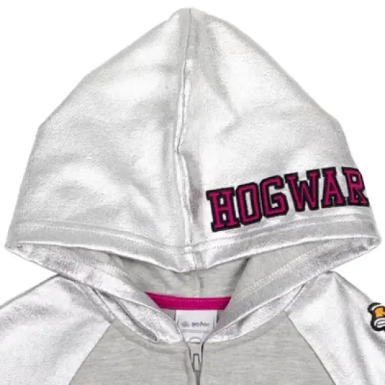 Harry Potter Slytherin Ravenclaw Hufflepuff Girls French Terry Zip Up Hoodie Little Kid to Big Kid image {2}