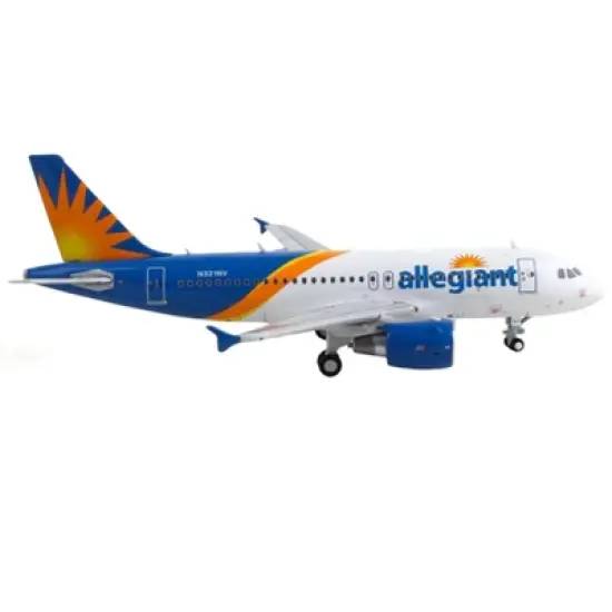 Airbus A319 Commercial Aircraft "Allegiant Air" White and Blue with Graphics 1/400 Diecast Model Airplane by GeminiJets image {2}