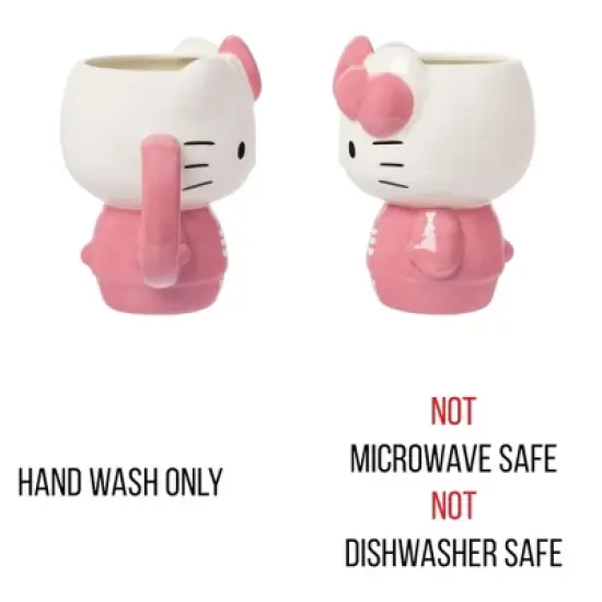 Silver Buffalo Sanrio Hello Kitty Pink Skeleton Costume 20 Ounce 3D Sculpted Ceramic Mug image {3}
