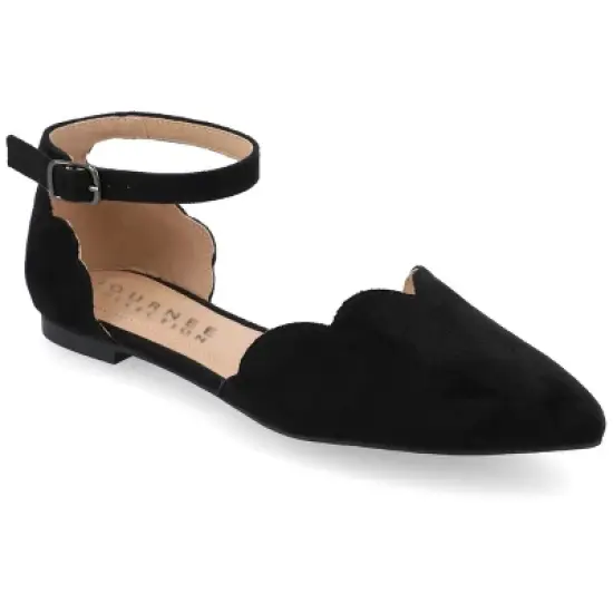 Journee Collection Womens Lana Buckle Pointed Toe Ballet Flats image {9}