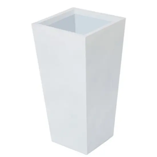 LuxenHome Square Tapered 18.5" H House Planters, Indoor & Outdoor White image {15}