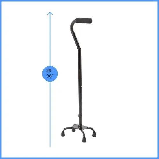 Attop Aluminum Quad Cane with Small Base &ndash; Portable Lightweight Walking Aid for Balance, Knee Injuries, Leg Surgery Recovery, Seniors & Adults image {1}