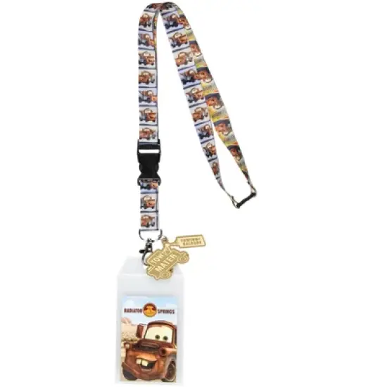 Disney Cars Mater Radiator Springs Lanyard ID Badge Holder with Rubber Charm image {5}