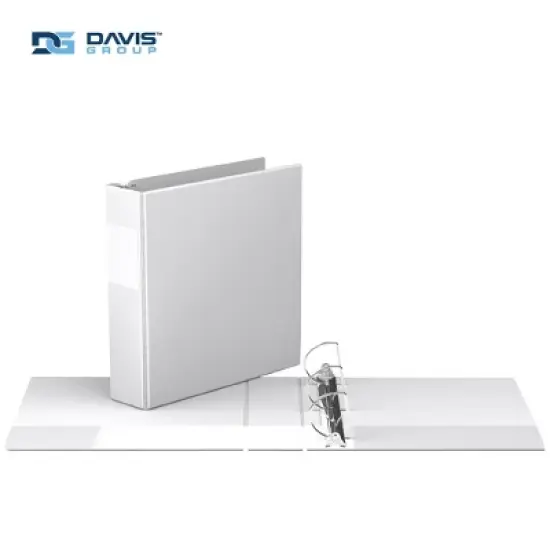 Premium Economy 2" Angle D Ring Binder 6pk White: Davis Group, Hard Cover, 475 Sheet Capacity, Polypropylene image {1}