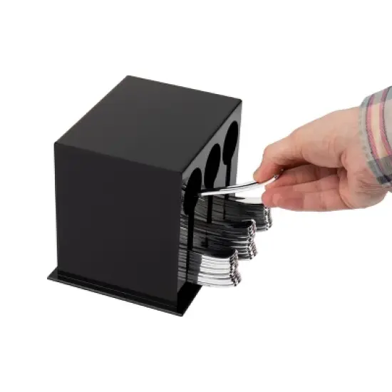 Mind Reader 3 Section Plastic Utensil Plasticware Cutlery Dispenser Organizer image {3}