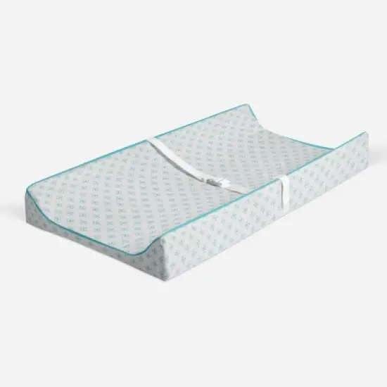 Bacati - Petals Quilted Muslin Changing Pad Cover Aqua image {1}