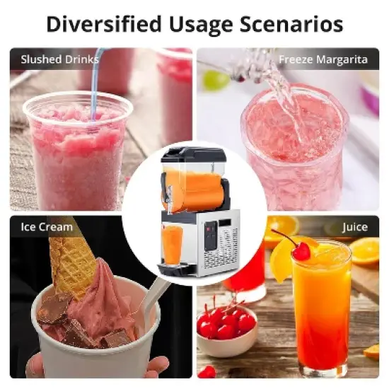 Garvee Commercial Slushy Machine with Self-Cleaning, Frozen Drink Machine for Home, Restaurants image {5}