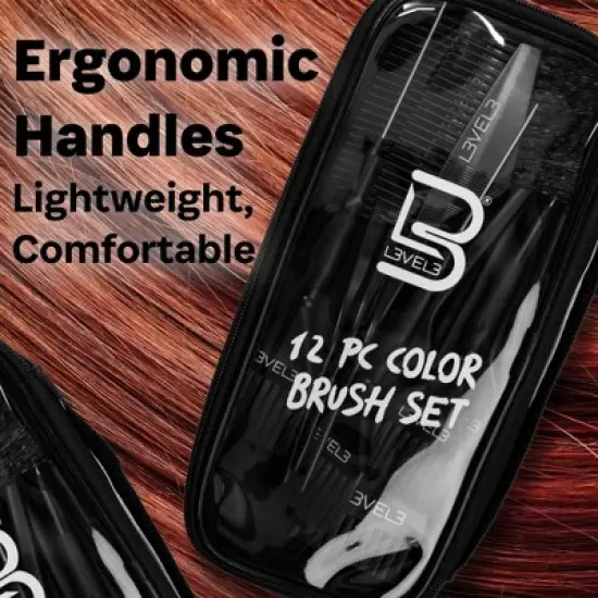 Level 3 Hair Color Brush Set - 12-Piece Kit for Highlights, Balayage, and Full Coverage Applications image {4}
