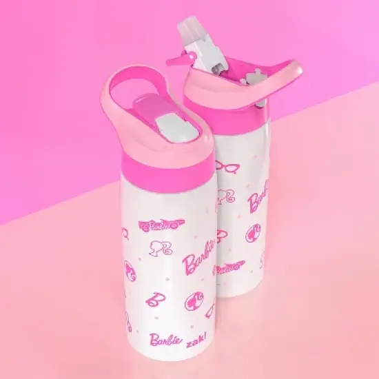 Zak Designs 19 fl oz Stainless Steel Vacuum Insulated Riverside Barbie Water Bottle: Kids & Toddler Pink Drinkware image {5}