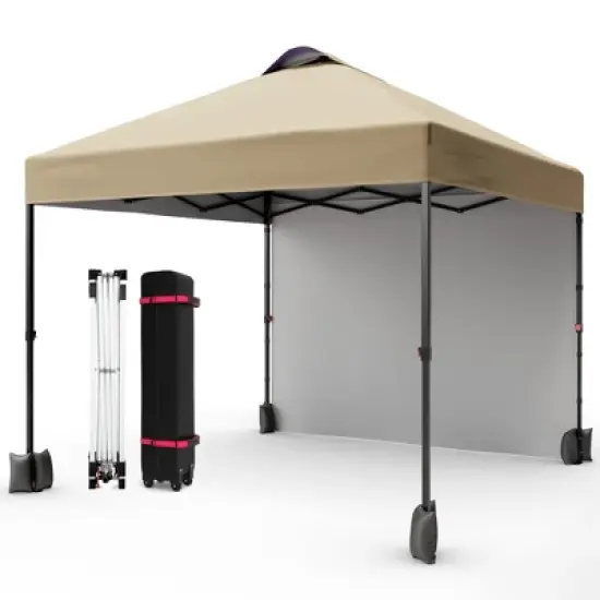 10x10 Pop Up Canopy with Sidewalls for Outdoor, Portable Outdoor Canopy with One Push Setup, Easy Set-Up Waterproof Pop Up Tent for Outdoor Party image {11}