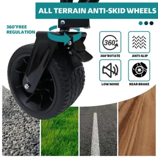 YONWAY 440lbs Collapsible Foldable Utility Wagon Cart,With Strapping System,3pcs plastic Liner Bag For Camping Shopping Sports Gardening Fishing image {7}