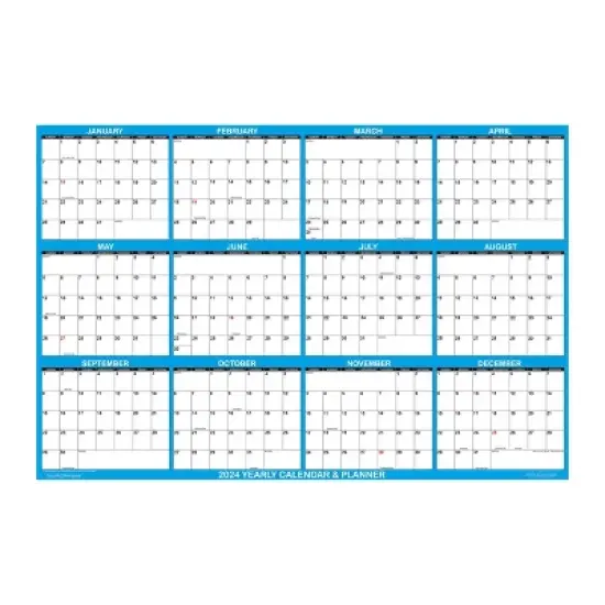 SwiftGlimpse 2024 Yearly Wall Calendar & Planner 32"x48" Blue image {6}