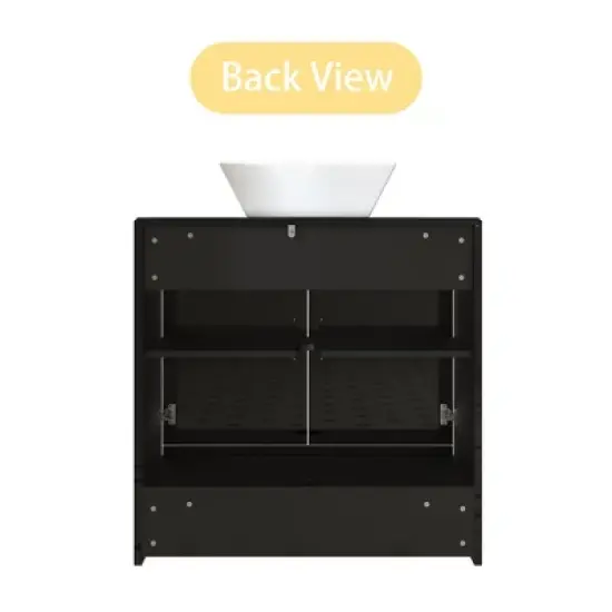 Famapy Freestanding Vanity Cabinet for Bathroom, High-Gloss Design, Storage image {8}