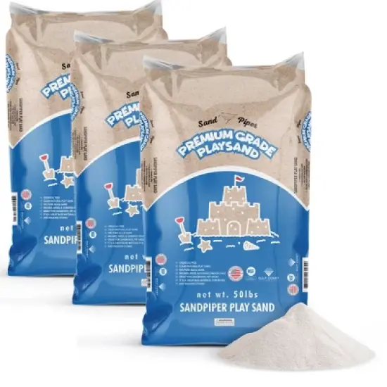 SandPiper 50 Pound Premium Grade Multi-Use Play Sand with Chemical Free Formula for Sandboxes, Pet Areas, Pavers, and Walking Stones, 3 Pack image {6}