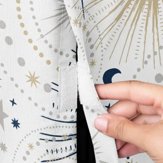 Sweet Jojo Designs Dog Crate Kennel Cover 24in. Celestial Blue Gold and Grey image {2}