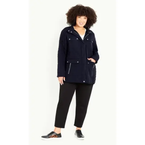 Women's Plus Size Lightweight Quilted Jacket - navy | EVANS image {9}