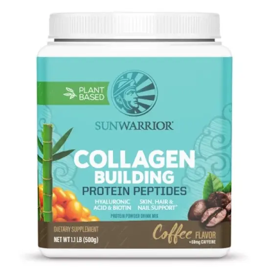 Sunwarrior Vegan Collagen Building Peptides Plant-Based Protein Powder, Hyaluronic Acid & Biotin for Hair Skin Nail Support, 500gm image {9}