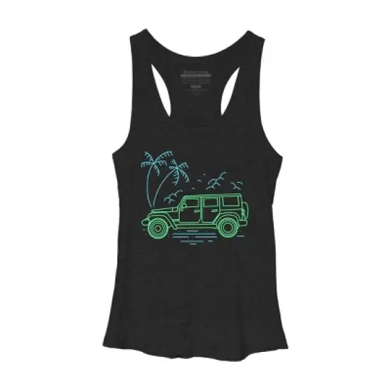 Women's Design By Humans Summer Off-road Trip To The Beach By donipacoceng Racerback Tank Top image {2}