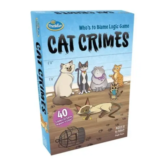 Cat Crimes Card Game: ThinkFun Board & Creative Play, 1-2 Hour Session, Includes Game Pieces & Board image {1}