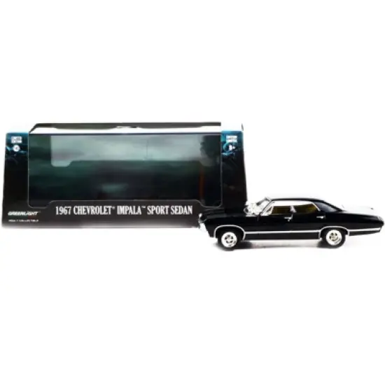 1967 Chevrolet Impala Sport Sedan Tuxedo Black 1/43 Diecast Model Car by Greenlight image {1}