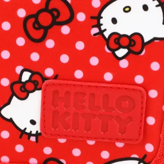 Hello Kitty Character Face & Bows Red 8.2&rdquo; Folding Hanging Toiletry Kit image {1}